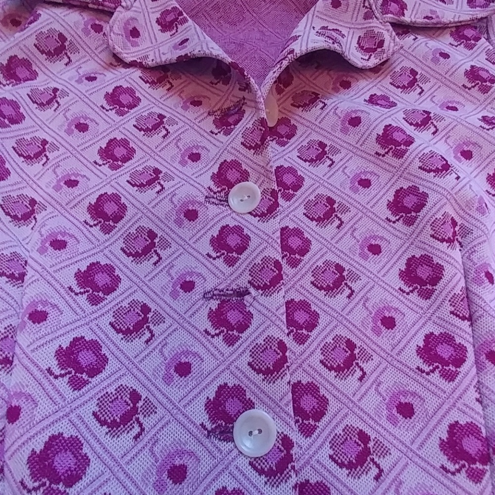Vintage Handsewn Plum Floral Dress - Picture 2 of 4